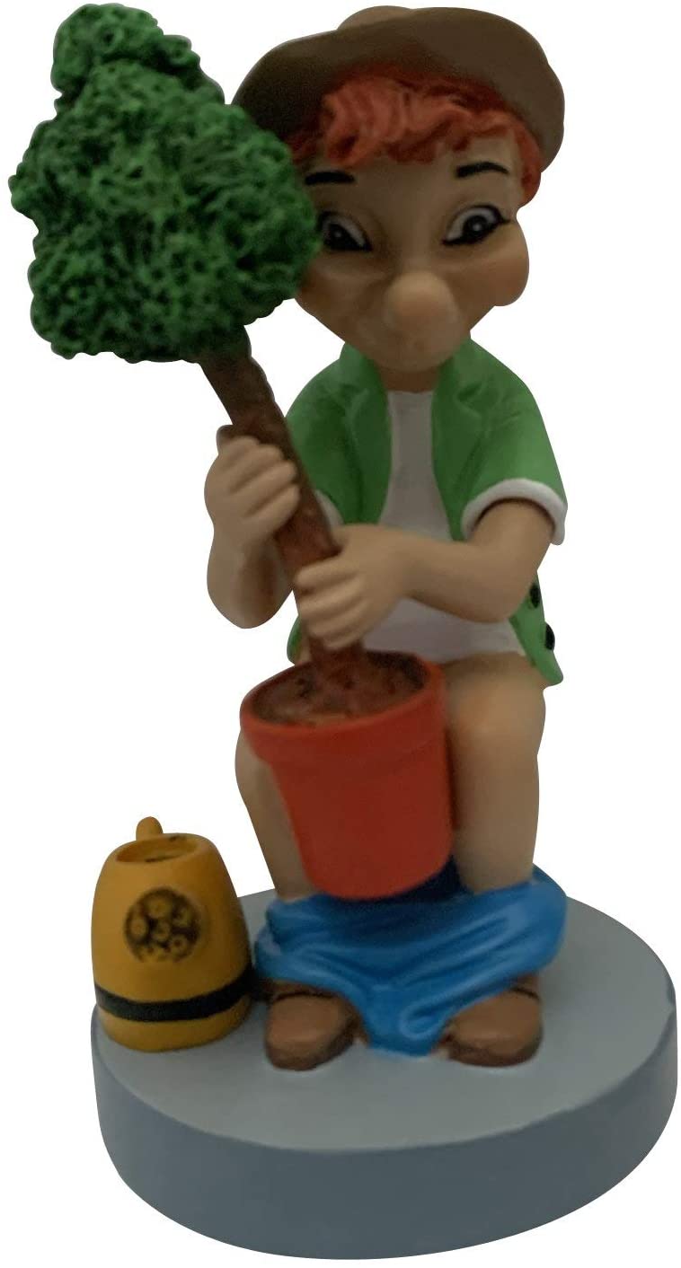 Pequeña  Caganer Jardinero, divertida figura de decoración jardinero con orinal